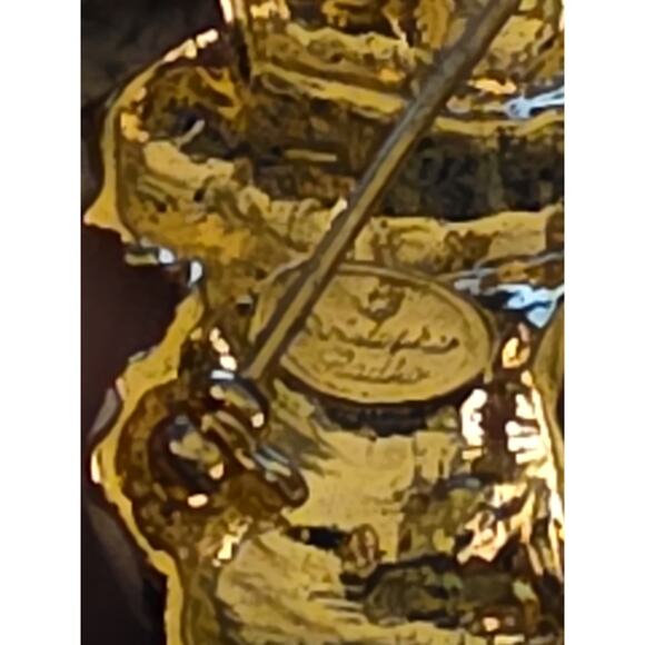 Vtg Christopher Radko Santa Pin Shiny Brite Goldtone Enamel Christmas Holiday - Picture 7 of 7